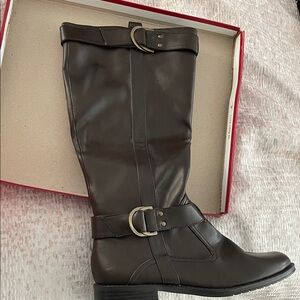 Brown Leather Knee-High Boots